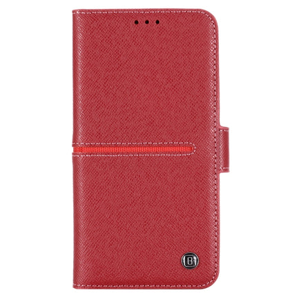 For iPhone 11 GEBEI Top-grain Leather Horizontal Flip Protective Case with Holder & Card Slots & Wallet & Photo Frame(Red Wine)-garmade.com