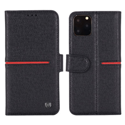 For iPhone 11 Pro Max GEBEI Top-grain Leather Horizontal Flip Protective Case with Holder & Card Slots & Wallet & Photo Frame(Black)-garmade.com