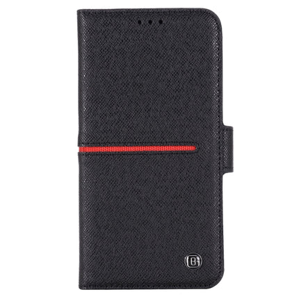 For iPhone 11 Pro Max GEBEI Top-grain Leather Horizontal Flip Protective Case with Holder & Card Slots & Wallet & Photo Frame(Black)-garmade.com