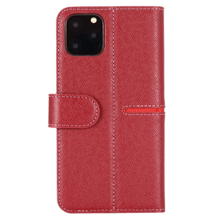 For iPhone 11 Pro Max GEBEI Top-grain Leather Horizontal Flip Protective Case with Holder & Card Slots & Wallet & Photo Frame(Red Wine)-garmade.com