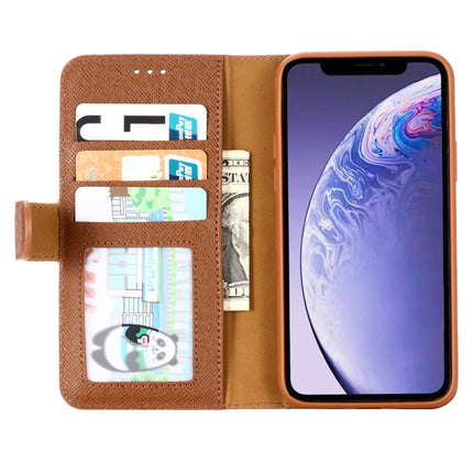 For iPhone 11 Pro Max GEBEI Top-grain Leather Horizontal Flip Protective Case with Holder & Card Slots & Wallet & Photo Frame(Brown)-garmade.com