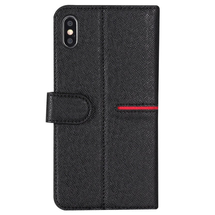 For iPhone XS / X GEBEI Top-grain Leather Horizontal Flip Protective Case with Holder & Card Slots & Wallet & Photo Frame(Black)-garmade.com