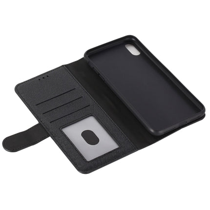 For iPhone XS / X GEBEI Top-grain Leather Horizontal Flip Protective Case with Holder & Card Slots & Wallet & Photo Frame(Black)-garmade.com