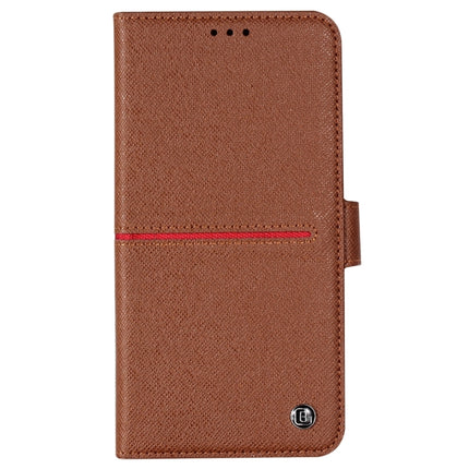 For iPhone XS / X GEBEI Top-grain Leather Horizontal Flip Protective Case with Holder & Card Slots & Wallet & Photo Frame(Brown)-garmade.com