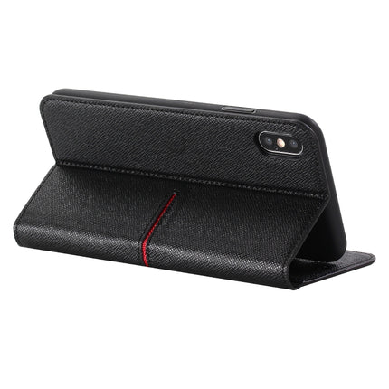 For iPhone XR GEBEI Top-grain Leather Horizontal Flip Protective Case with Holder & Card Slots & Wallet & Photo Frame(Black)-garmade.com