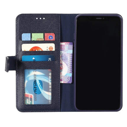 For iPhone XR GEBEI Top-grain Leather Horizontal Flip Protective Case with Holder & Card Slots & Wallet & Photo Frame(Blue)-garmade.com