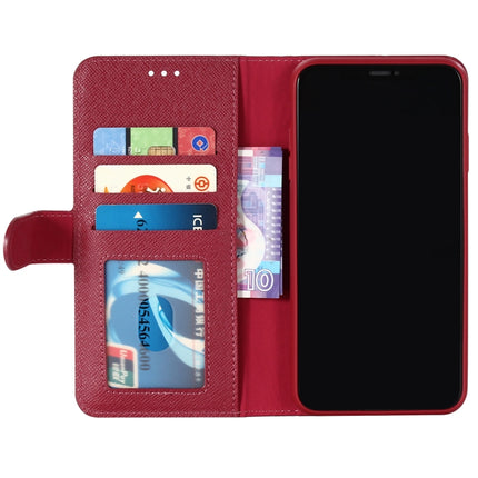 For iPhone XR GEBEI Top-grain Leather Horizontal Flip Protective Case with Holder & Card Slots & Wallet & Photo Frame(Red Wine)-garmade.com