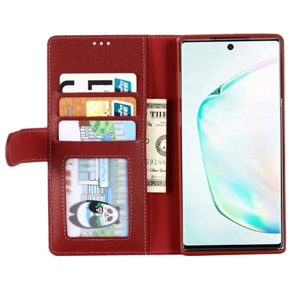 For Galaxy Note 10 GEBEI Top-grain Leather Horizontal Flip Protective Case with Holder & Card Slots & Wallet & Photo Frame(Red Wine)-garmade.com