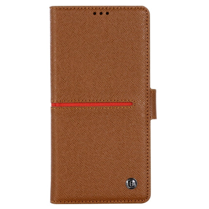 For Galaxy Note 10 GEBEI Top-grain Leather Horizontal Flip Protective Case with Holder & Card Slots & Wallet & Photo Frame(Brown)-garmade.com