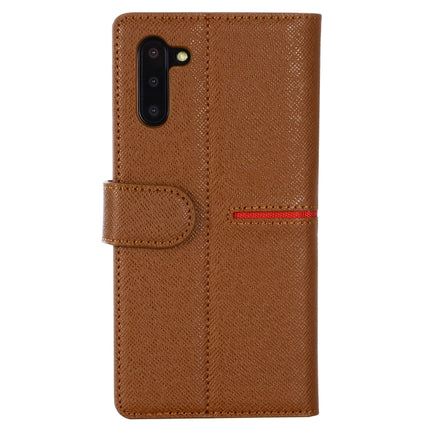 For Galaxy Note 10 GEBEI Top-grain Leather Horizontal Flip Protective Case with Holder & Card Slots & Wallet & Photo Frame(Brown)-garmade.com
