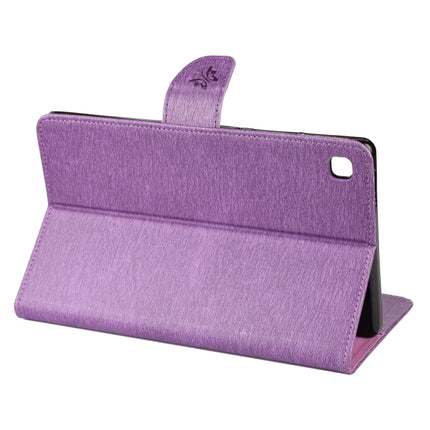 For Samsung Galaxy Tab A7 Lite / T220 Butterfly Flower Embossing Pattern Horizontal Flip Leather Case with Holder & Card Slots & Wallet(Purple)-garmade.com