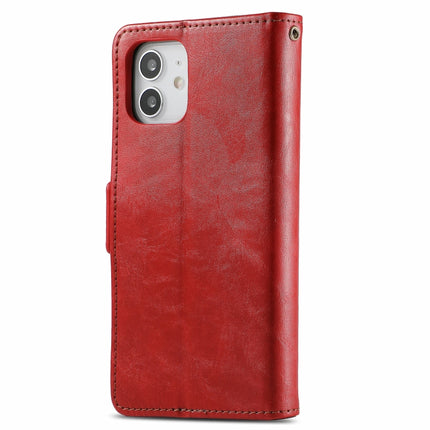 CaseNeo Business Splicing Dual Magnetic Buckle Horizontal Flip PU Leather Case with Holder & Card Slots & Wallet For iPhone 13(Red)-garmade.com