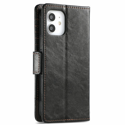 CaseNeo Business Splicing Dual Magnetic Buckle Horizontal Flip PU Leather Case with Holder & Card Slots & Wallet For iPhone 13 (Black)-garmade.com
