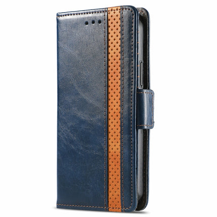 CaseNeo Business Splicing Dual Magnetic Buckle Horizontal Flip PU Leather Case with Holder & Card Slots & Wallet For iPhone 13 Mini (Blue)-garmade.com