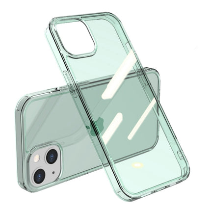 Shockproof TPU + Single-sided Glass Protective Case For iPhone 13 mini(Translucent Green)-garmade.com