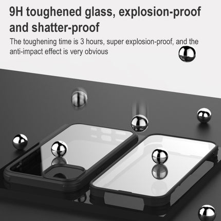 Shockproof TPU + Double-sided Glass Protective Case For iPhone 13 mini(Black)-garmade.com