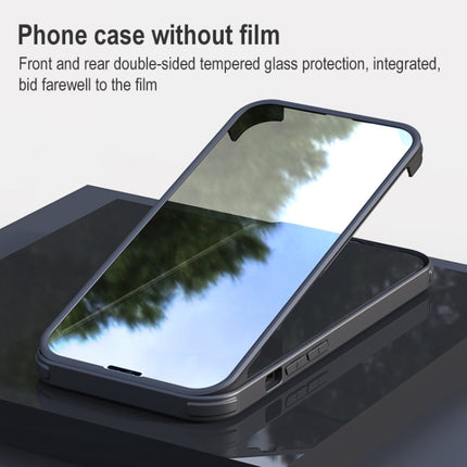 Shockproof TPU + Double-sided Glass Protective Case For iPhone 13 Pro Max(Black)-garmade.com