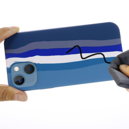 Rainbow Liquid Silicone Shockproof Full Coverage Protective Case For iPhone 13 mini(Blue)-garmade.com