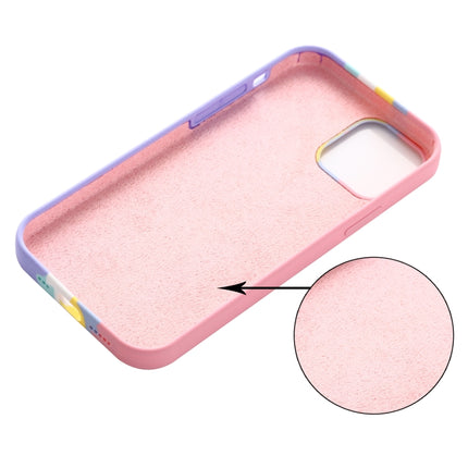 Rainbow Liquid Silicone Shockproof Full Coverage Protective Case For iPhone 13 mini(Pink)-garmade.com
