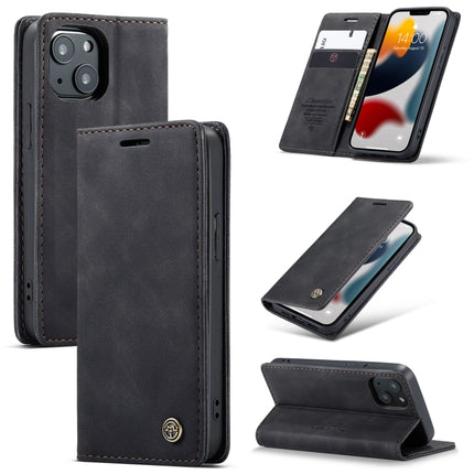 CaseMe-013 Multifunctional Retro Frosted Horizontal Flip Leather Case with Card Slot & Holder & Wallet For iPhone 13 mini(Black)-garmade.com