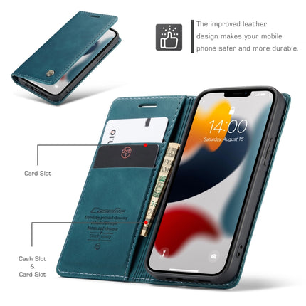 CaseMe-013 Multifunctional Retro Frosted Horizontal Flip Leather Case with Card Slot & Holder & Wallet For iPhone 13 mini(Blue)-garmade.com