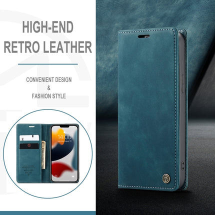 CaseMe-013 Multifunctional Retro Frosted Horizontal Flip Leather Case with Card Slot & Holder & Wallet For iPhone 13 Pro(Blue)-garmade.com