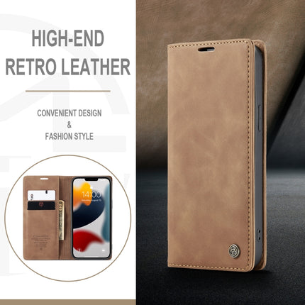 CaseMe-013 Multifunctional Retro Frosted Horizontal Flip Leather Case with Card Slot & Holder & Wallet For iPhone 13 Pro Max(Brown)-garmade.com