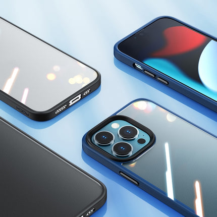 ROCK PC + TPU Udun Transparent Protective Case For iPhone 13 Pro Max(Blue)-garmade.com
