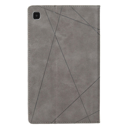 For Samsung Galaxy Tab A7 Lite SM-T220/SM-T225 Rhombus Texture Horizontal Flip Magnetic Leather Case with Holder & Card Slots(Grey)-garmade.com