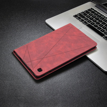 For Samsung Galaxy Tab A7 Lite SM-T220/SM-T225 Rhombus Texture Horizontal Flip Magnetic Leather Case with Holder & Card Slots(Red)-garmade.com