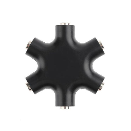 6 in 1 Audio Adapter 3.5mm Jack Multi Port Hub Aux Headphone Splitter Converter(Black)-garmade.com