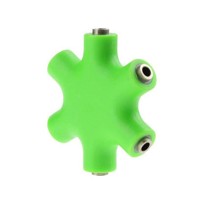 6 in 1 Audio Adapter 3.5mm Jack Multi Port Hub Aux Headphone Splitter Converter(Green)-garmade.com