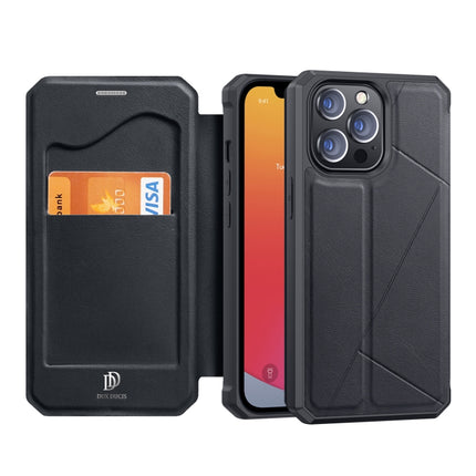 DUX DUCIS New Skin X Series PU + TPU Horizontal Flip Leather Case with Holder & Card Slots For iPhone 13 Pro Max(Black)-garmade.com