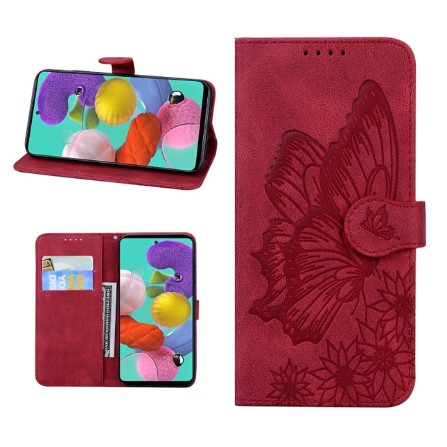 Retro Skin Feel Butterflies Embossing Horizontal Flip Leather Case with Holder & Card Slots & Wallet For iPhone 13 mini(Red)-garmade.com