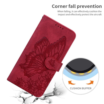 Retro Skin Feel Butterflies Embossing Horizontal Flip Leather Case with Holder & Card Slots & Wallet For iPhone 13 mini(Red)-garmade.com