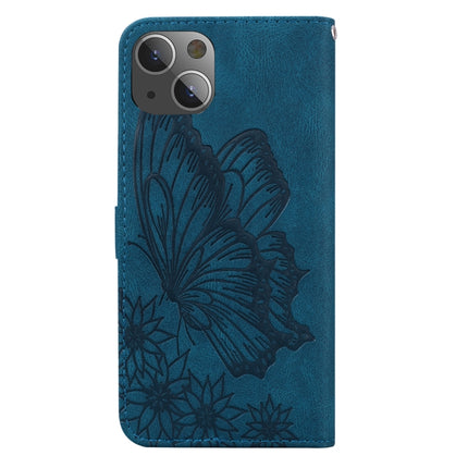 Retro Skin Feel Butterflies Embossing Horizontal Flip Leather Case with Holder & Card Slots & Wallet For iPhone 13 mini(Blue)-garmade.com