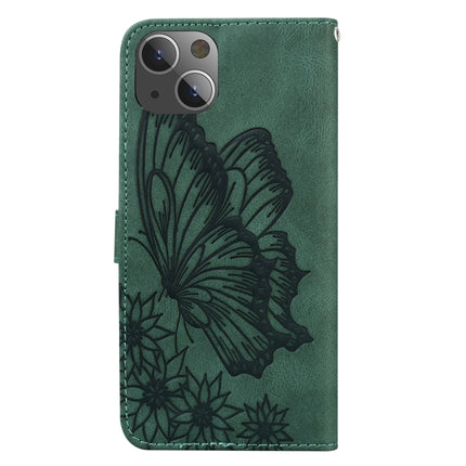 Retro Skin Feel Butterflies Embossing Horizontal Flip Leather Case with Holder & Card Slots & Wallet For iPhone 13 mini(Green)-garmade.com