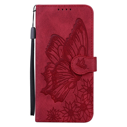 Retro Skin Feel Butterflies Embossing Horizontal Flip Leather Case with Holder & Card Slots & Wallet For iPhone 13(Red)-garmade.com