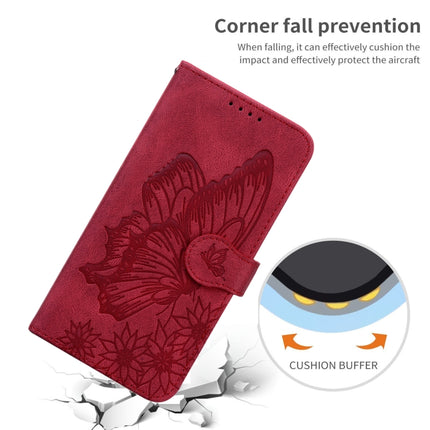 Retro Skin Feel Butterflies Embossing Horizontal Flip Leather Case with Holder & Card Slots & Wallet For iPhone 13(Red)-garmade.com