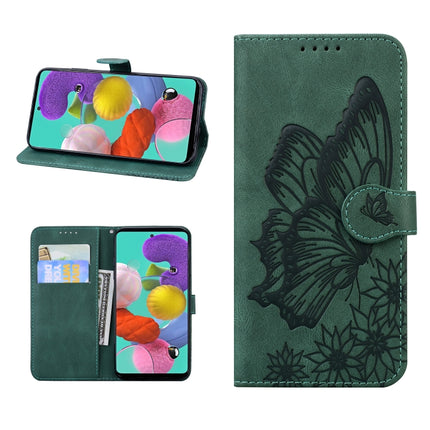 Retro Skin Feel Butterflies Embossing Horizontal Flip Leather Case with Holder & Card Slots & Wallet For iPhone 13(Green)-garmade.com