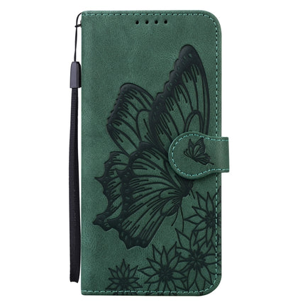Retro Skin Feel Butterflies Embossing Horizontal Flip Leather Case with Holder & Card Slots & Wallet For iPhone 13(Green)-garmade.com
