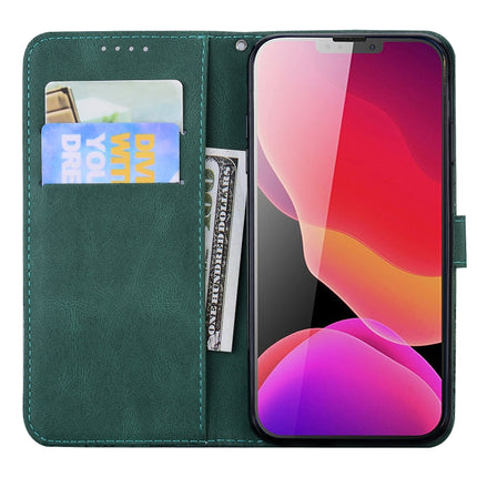 Retro Skin Feel Butterflies Embossing Horizontal Flip Leather Case with Holder & Card Slots & Wallet For iPhone 13(Green)-garmade.com