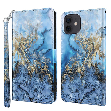 3D Painting Pattern Horizontal Flip TPU + PU Leather Case with Holder & Card Slots & Wallet For iPhone 13 mini(Milky Way)-garmade.com