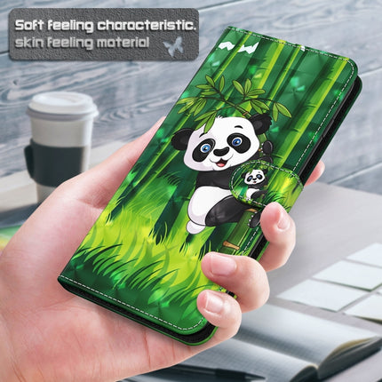 3D Painting Pattern Horizontal Flip TPU + PU Leather Case with Holder & Card Slots & Wallet For iPhone 13 mini(Panda Climbing Bamboo)-garmade.com