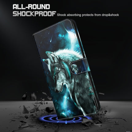 3D Painting Pattern Horizontal Flip TPU + PU Leather Case with Holder & Card Slots & Wallet For iPhone 13(Wolf)-garmade.com