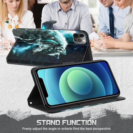 3D Painting Pattern Horizontal Flip TPU + PU Leather Case with Holder & Card Slots & Wallet For iPhone 13(Wolf)-garmade.com