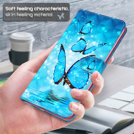 3D Painting Pattern Horizontal Flip TPU + PU Leather Case with Holder & Card Slots & Wallet For iPhone 13(Three Butterflies)-garmade.com