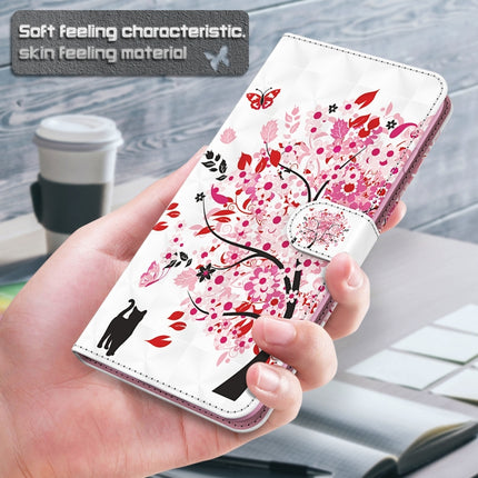 3D Painting Pattern Horizontal Flip TPU + PU Leather Case with Holder & Card Slots & Wallet For iPhone 13 Pro(Cat Under The Tree)-garmade.com