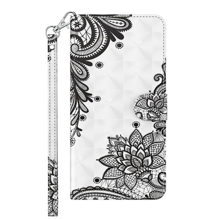 3D Painting Pattern Horizontal Flip TPU + PU Leather Case with Holder & Card Slots & Wallet For iPhone 13 Pro(Diagonal Black Flower)-garmade.com