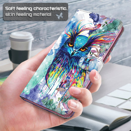 3D Painting Pattern Horizontal Flip TPU + PU Leather Case with Holder & Card Slots & Wallet For iPhone 13 Pro(Watercolor Owl)-garmade.com